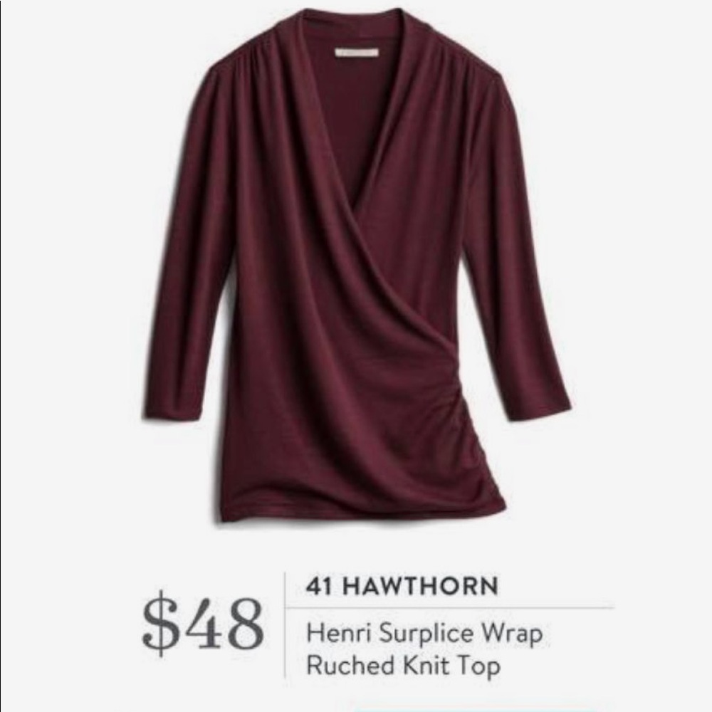 41 Hawthorn Henri Splice Wrap Ruched Knit Top